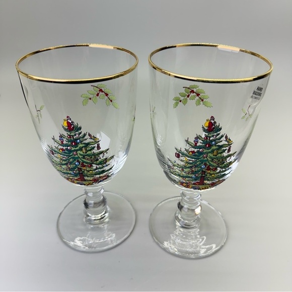 Spode Christmas Water Goblets - Picture 2 of 9